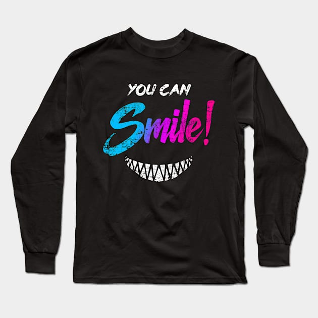 Smile Long Sleeve T-Shirt by DimDesArt